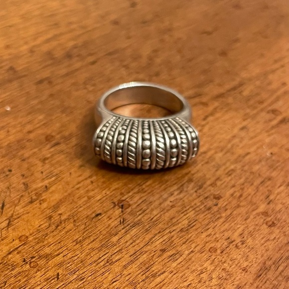 Brighton 925 Sterling Silver Sayan Domed Raised Art Deco Ring Rippled Braided - Picture 5 of 7